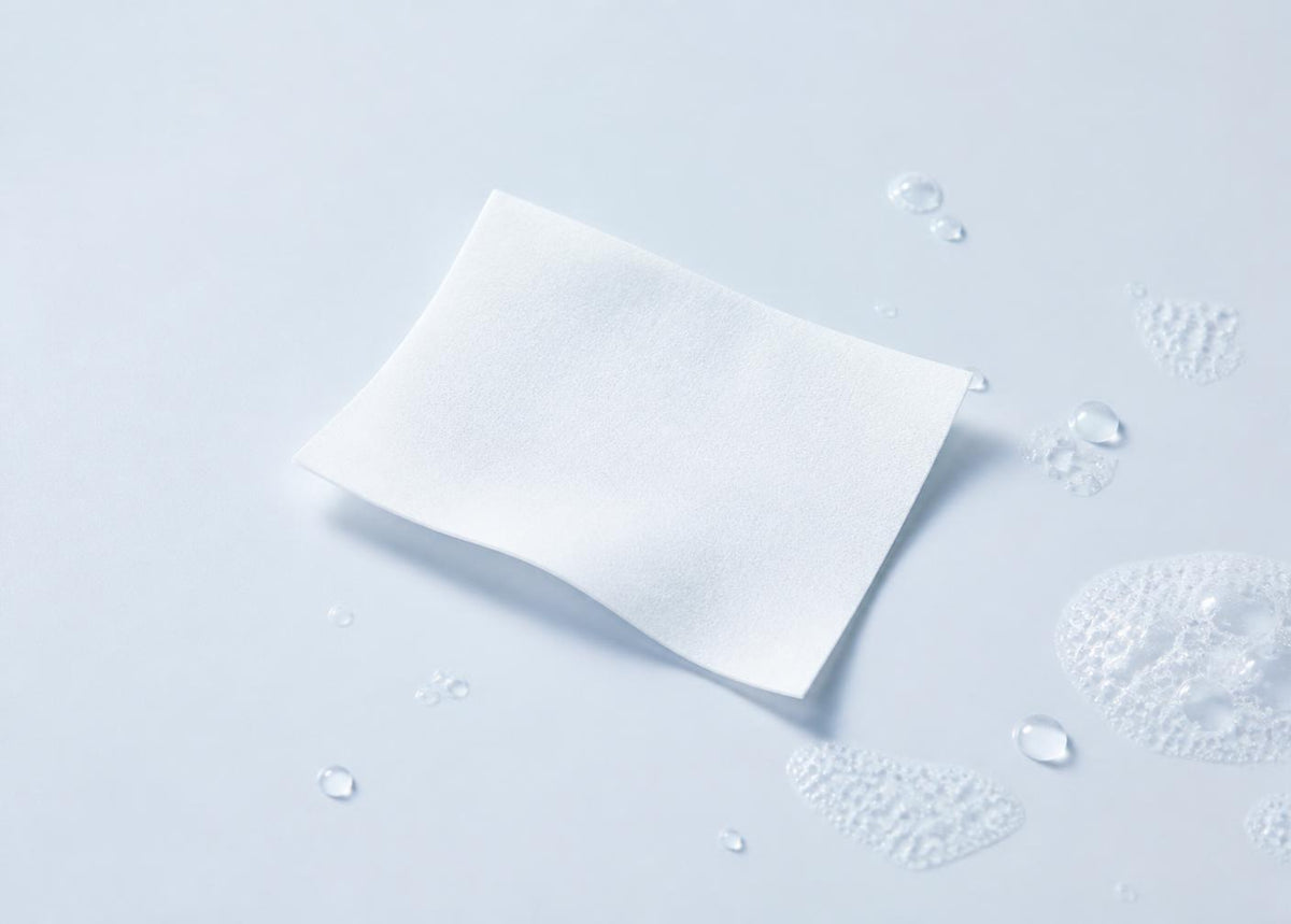 Close-up of a Washeez detergent sheet